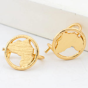 African  Map Jewelry Set Classic Gold Color