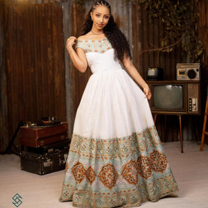 Berry habesha dress