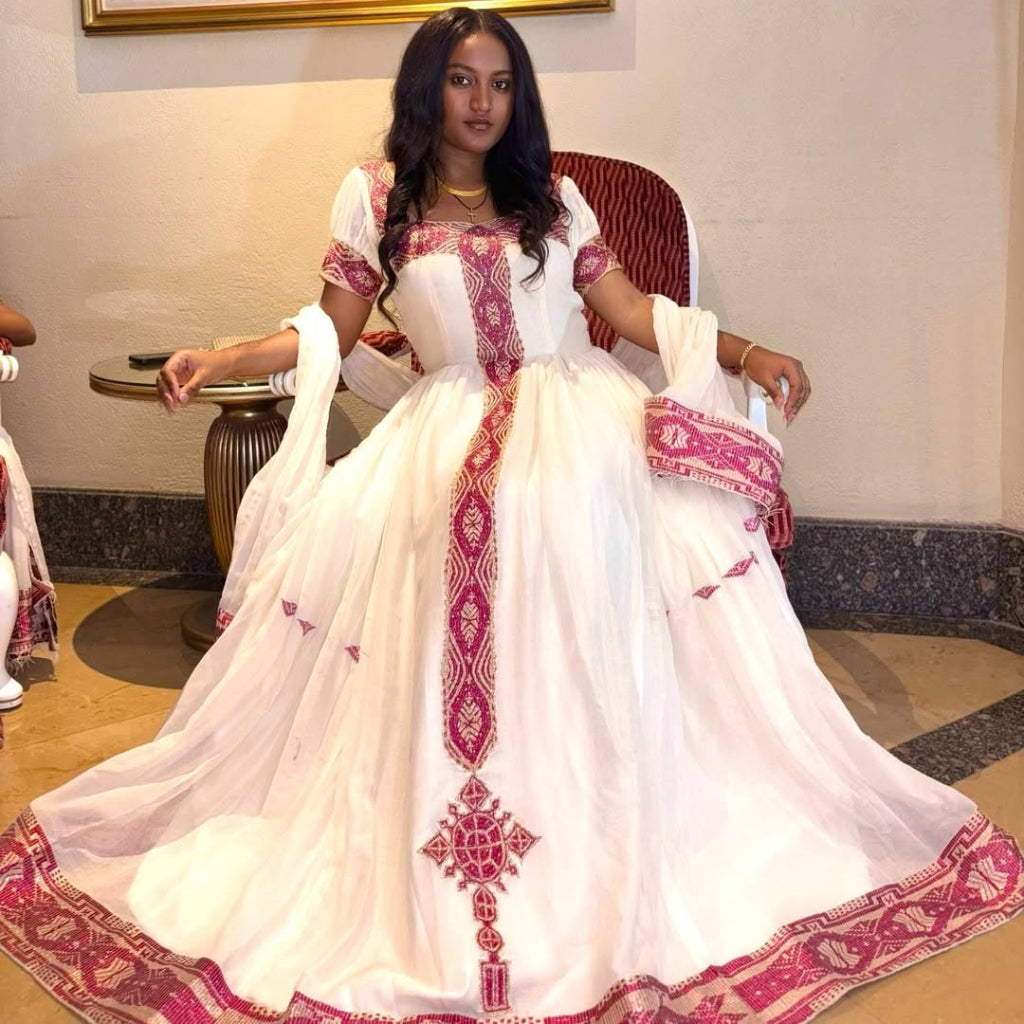 open lace back dress Medhanit Habesha Dress L open lace back dress Medhanit Habesha Dress L