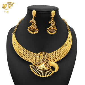 Luxurious Habesha  Gold Plated Floral Jewelry Set