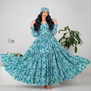 Flowy Chiffon Dress with Unique Designs