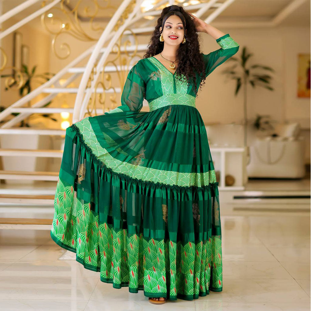 Traditional Ethiopian Chiffon Gown Traditional Ethiopian Chiffon Gown