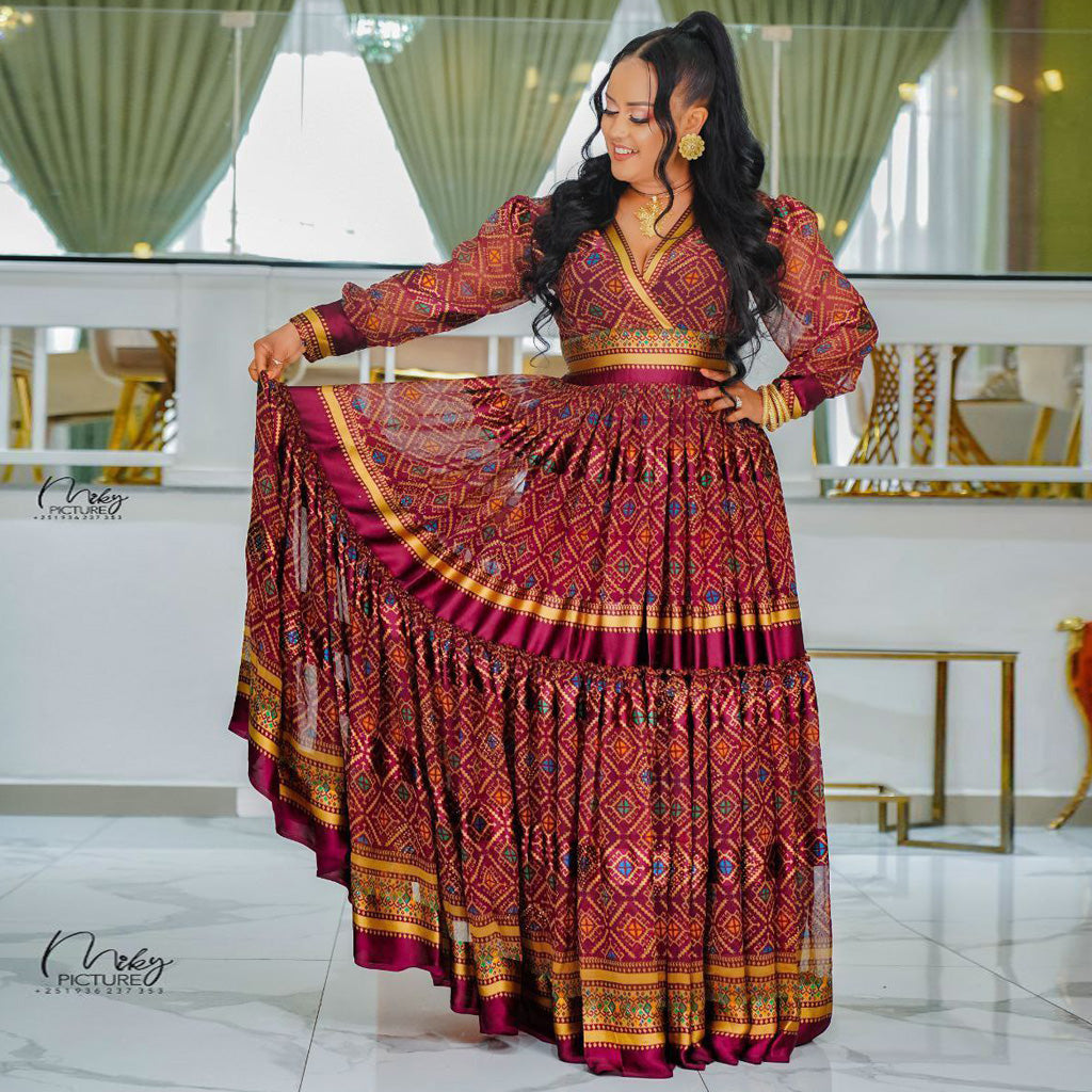 Suhana Ethiopian Chiffon Dress