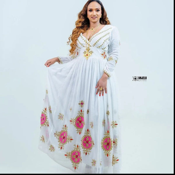 Haset Ethiopian Dress Traditional - EthiopianClothing.Net