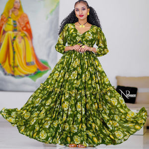 Aria Ethiopian Chiffon Dress