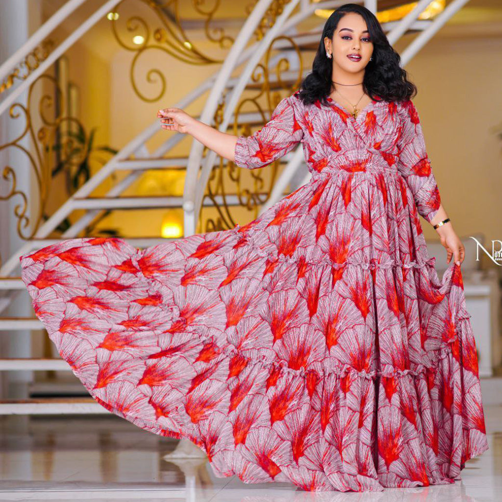 Hazel Habesha Chiffon Dress 2XL