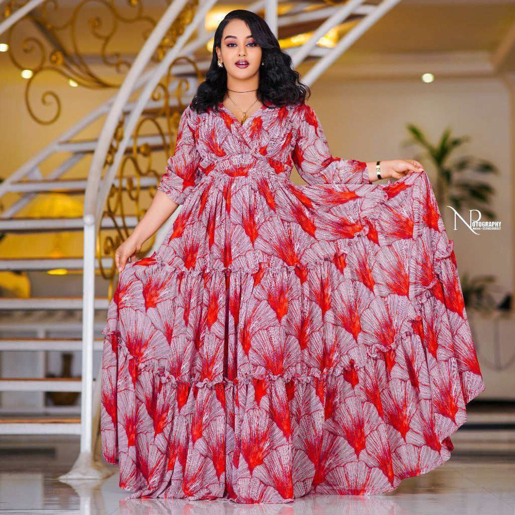 Hazel Habesha Chiffon Dress1