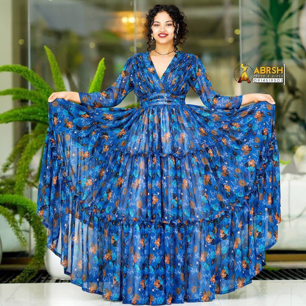 Nova Ethiopian Chiffon Dress