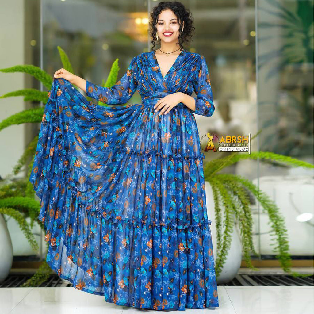 Nova Ethiopian Chiffon Dress L Nova Ethiopian Chiffon Dress L