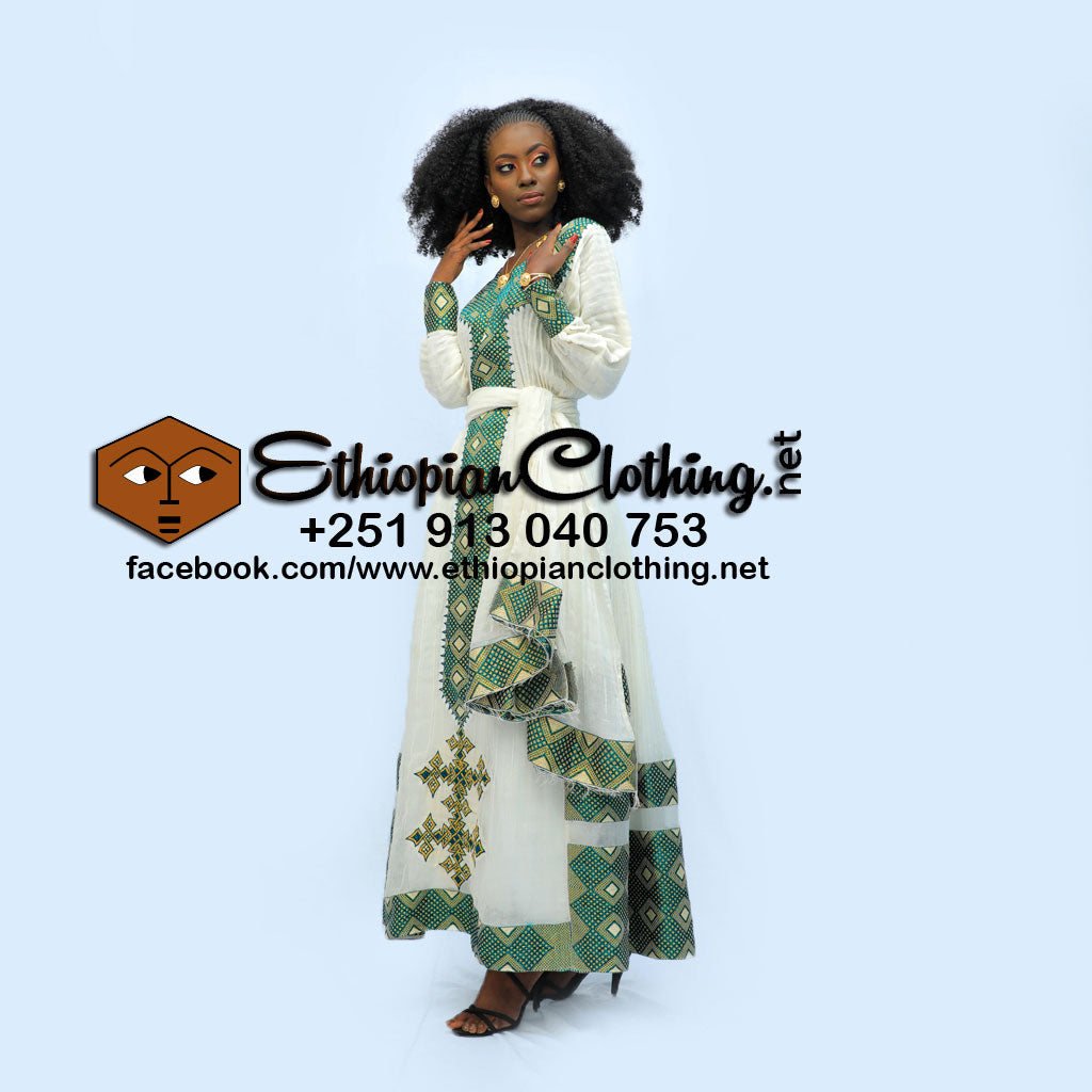 Chuchu Habesha kemis - Ethiopian Traditional Dress