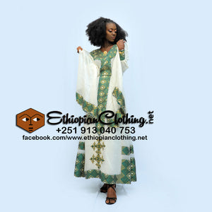 Chuchu Habesha kemis - Ethiopian Traditional Dress