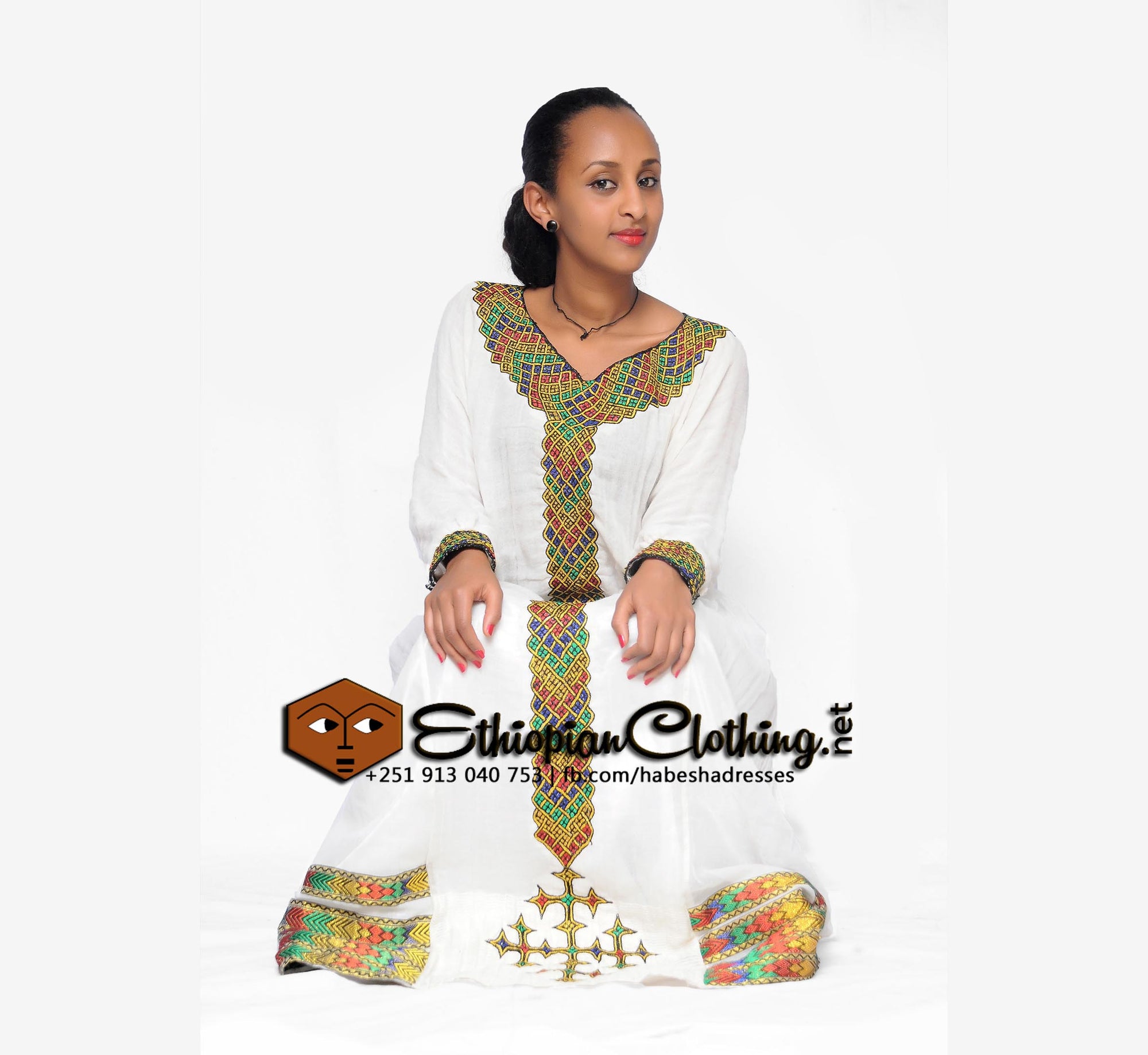 Readymade Lila Zenbaba Telf - Ethiopian Traditional Dress