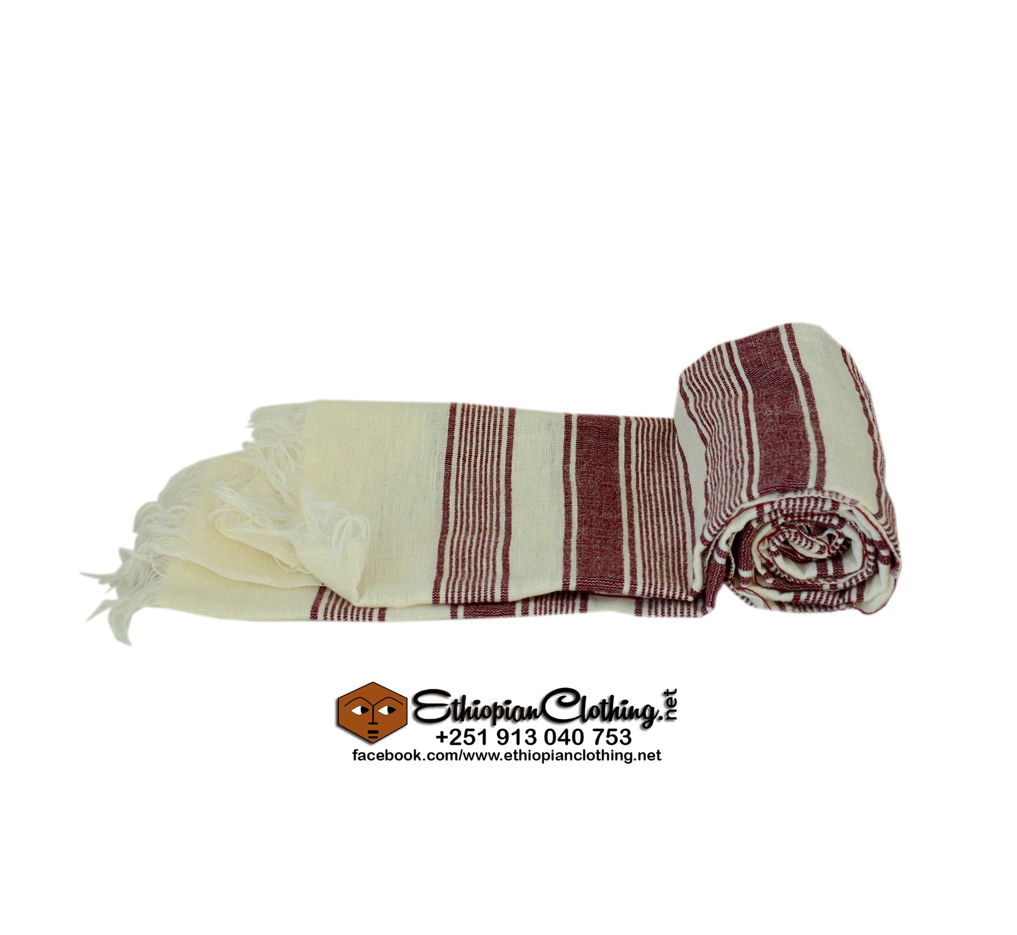 Habesha scarf - brown handwoven ethiopian scarf