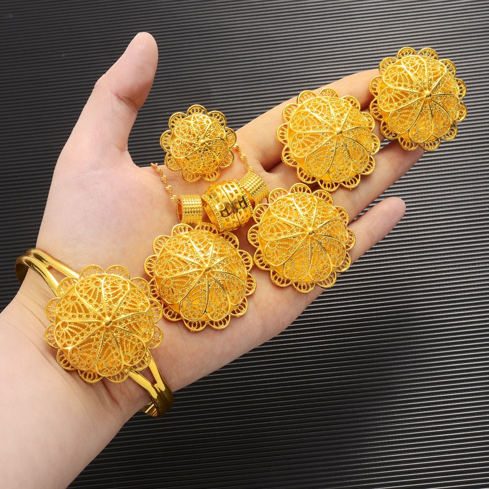 18K Gold Plated Ethiopian Zircon Clip Earrings for women Girls Habesha   Ethlyn Jewelry