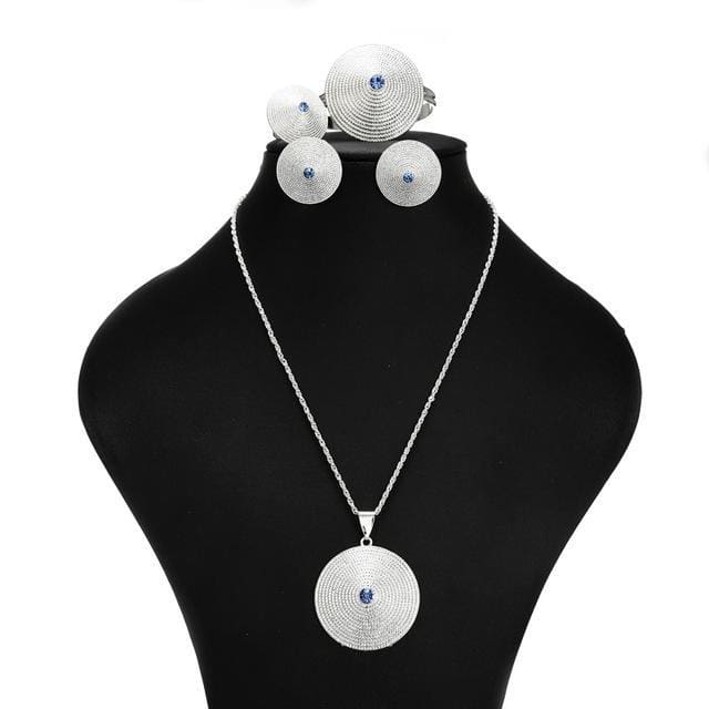 African Jewelry Sets Blue Stone - Ethiopian Traditional Dress