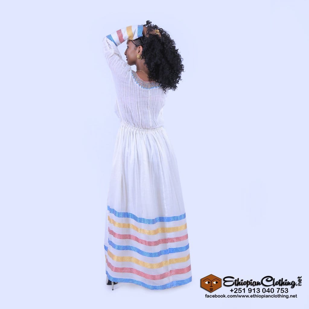ethiopian traditional dress enku design Enku Off-shoulder Ethiopian Habesha Kemis | Gold & Silver Embroidery Habesha Dress | Royal Style Ethiopian Wedding Dress