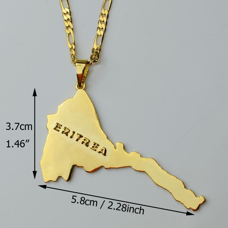 Eritrea Map Pendants & Necklaces Chain - Ethiopian Traditional Dress