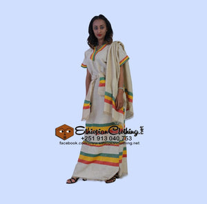 Hagere coffee dress - Ethiopian Traditional Dress