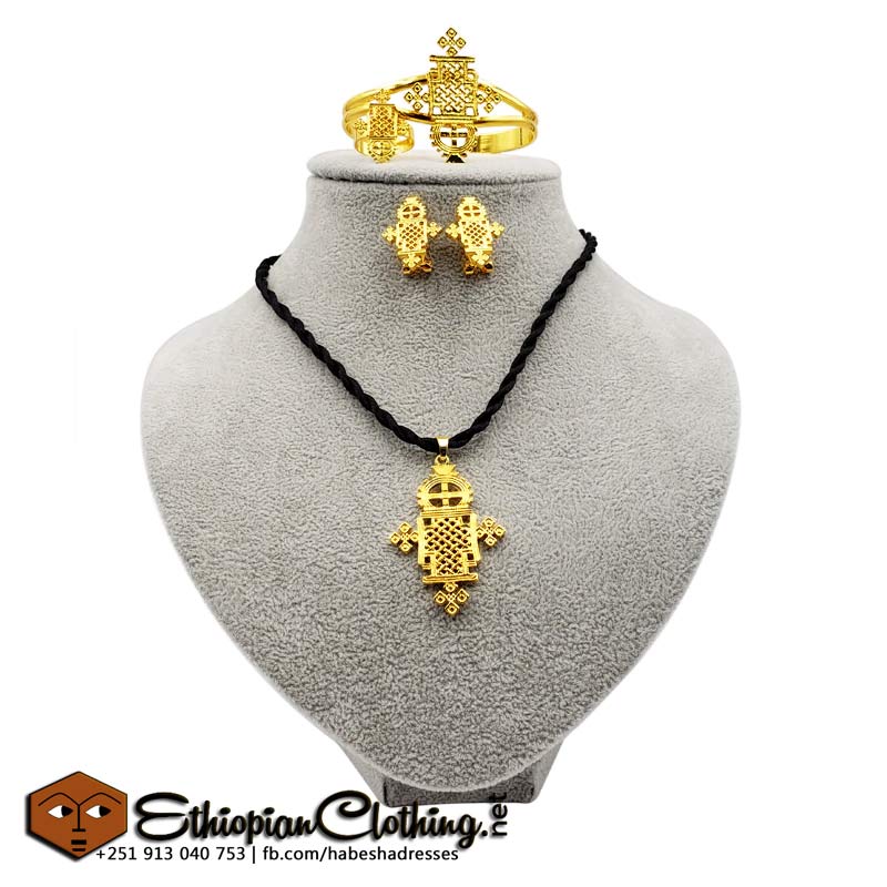 Ethiopian 18K Gold Plated Big Cross Pendant Necklaces for Women/Men With  Ethiopian Handmade Chain Eritrea Items P096 | Wish