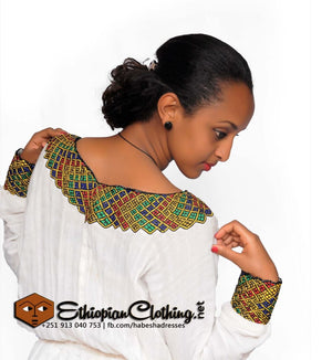 Lila Zenbaba Telf - Ethiopian Traditional Dress