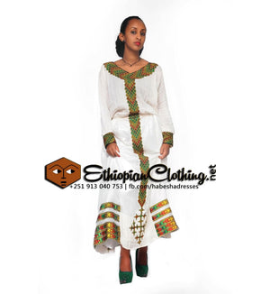 Lila Zenbaba Telf - Ethiopian Traditional Dress