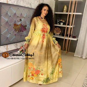 Meaza Ethiopian Traditional Chiffon - Ethiopian Traditional Dress