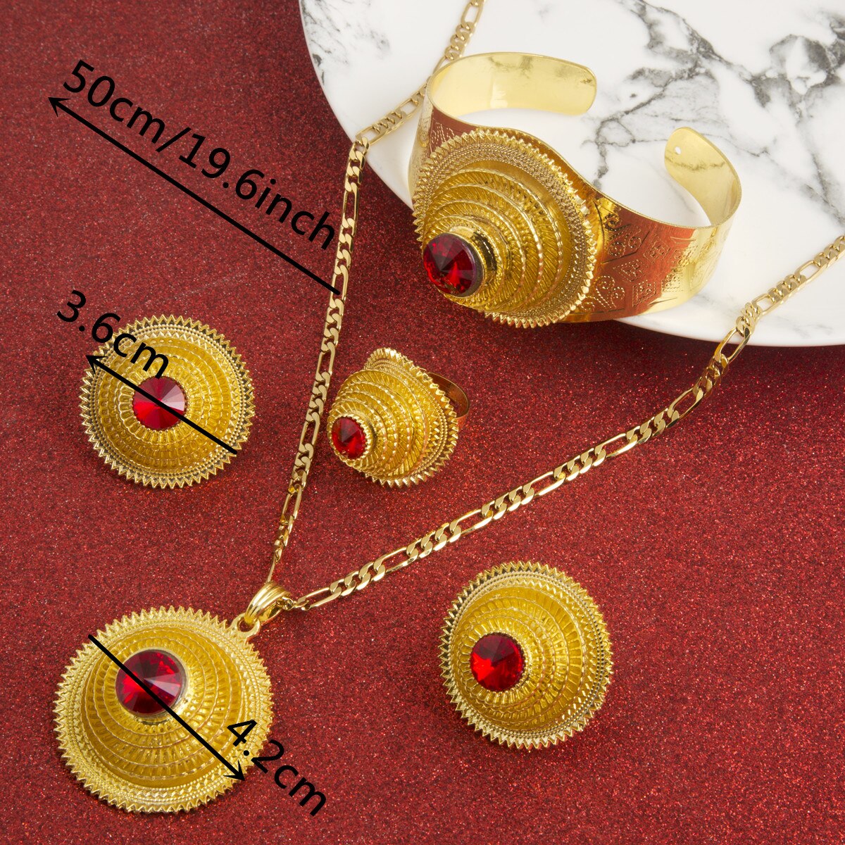 Ethiopian Gold Plated Pakistani Wedding Jewellery Set Necklace, Earrings,  Bangle, And Ring Perfect Gift For Women 230801 From Bong05, $9.58 |  DHgate.Com