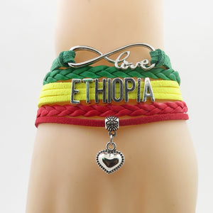 Infinity Ethiopia Flag Bracelet - Ethiopian Traditional Dress