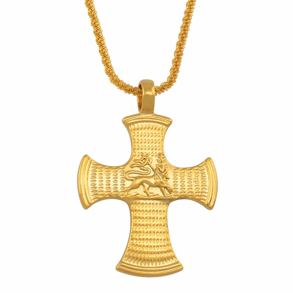 Ethiopian Cross Lion of Judah Pendant Necklaces - Ethiopian Traditional Dress