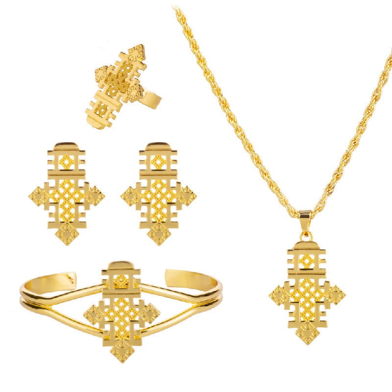 Amazon.com: N-Made Beautifull Ethiopian Jewelry - Ethiopian Jewelry for  Women Set - Etiopian Jewelry - Ethiopian Cross Jewelry Sets Necklace  Earrings Ring for Women Gold Color Eritrean African Bridal: Clothing, Shoes  &