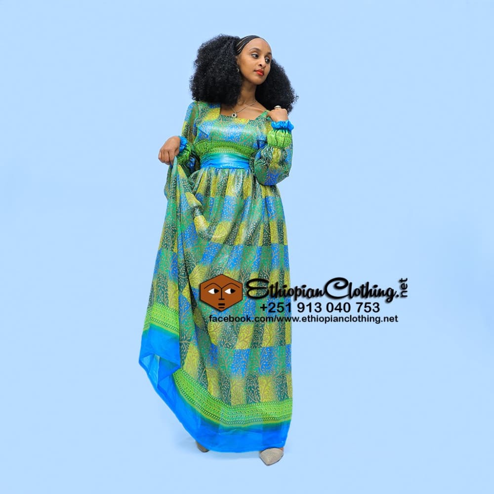 Rakeb Habesh chiffon dress - Ethiopian Traditional Dress