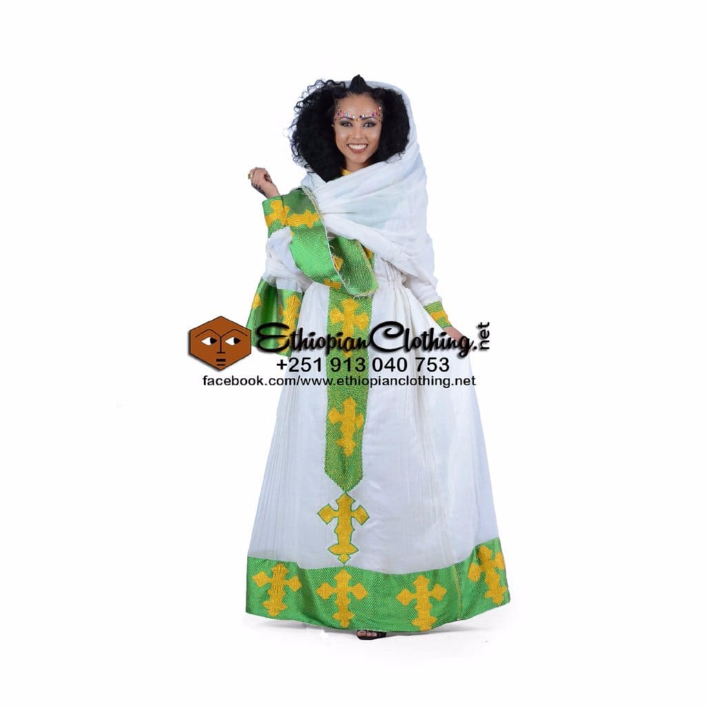 Taitu traditional habesha kemis - Ethiopian Traditional Dress